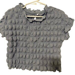 Blue Smocked Ruffle Crop Top - Size 4T